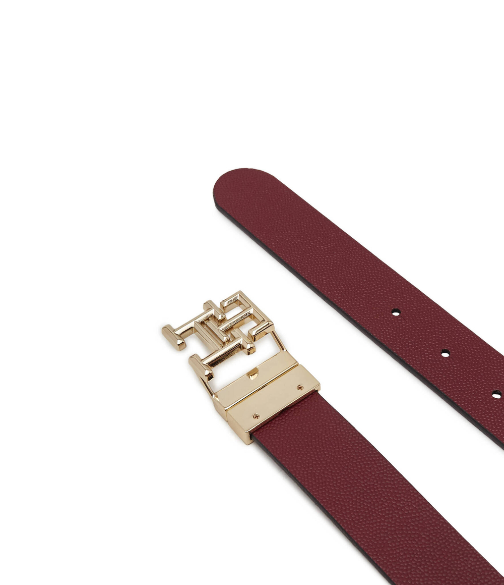 Двухсторонний кожаный ремень TH LOGO REV 3.0 Tommy Hilfiger - бордовый(AW0AW15371)
