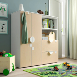 Книжный шкаф - SMÅSTAD / PLATSA /SMАSTAD /  СМОСТАД/ ПЛАТСА  ИКЕА,  123х120 см, белый/под беленый дуб