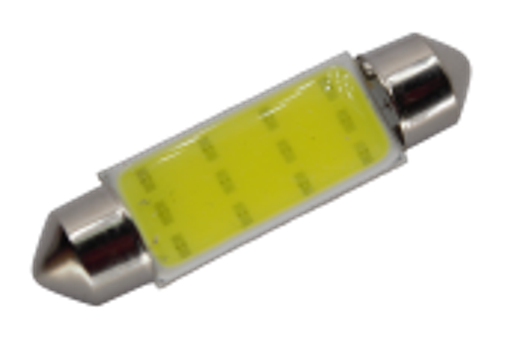 Светодиод 12V T11x39 COB WHITE 12CHIP   (салон)  Y0008-39