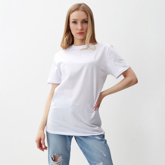 Купить женскую футболку из хлопка цвет  белый  от производителя