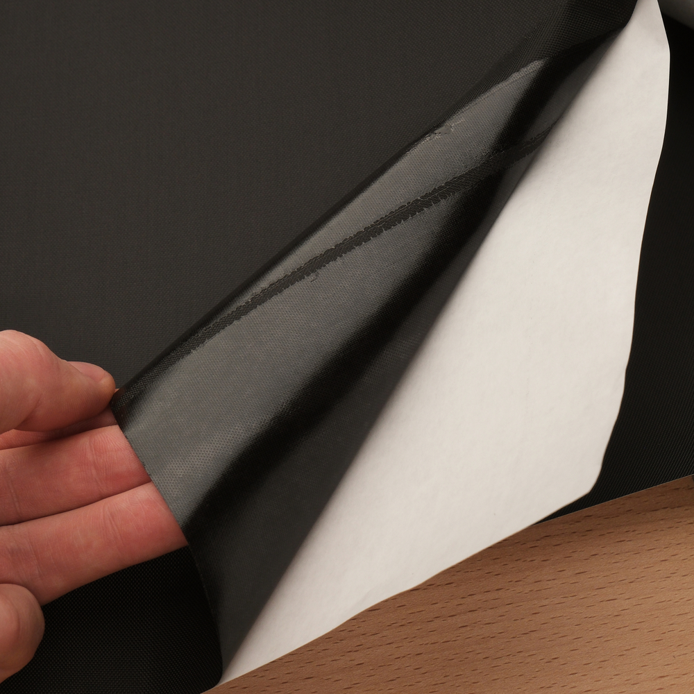 Нейлон 0,15 мм на клеевой основе черный, лист 150*50 см