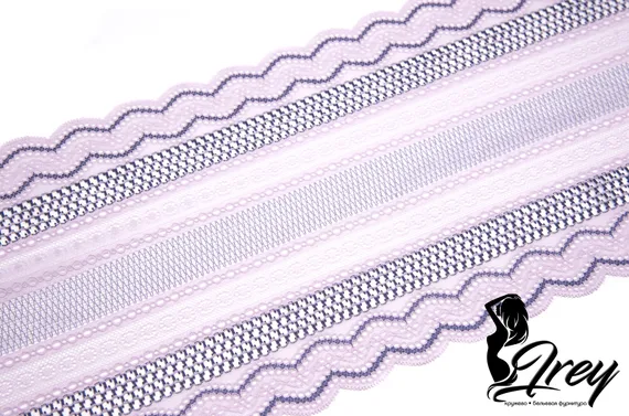 03-161 Кружево эластичное 21 см, лиловый/фиолетовый