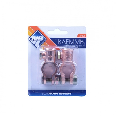47305 Клеммы аккумуляторныфе "Nova Bright" в блистере (ВТ 10)-2 шт