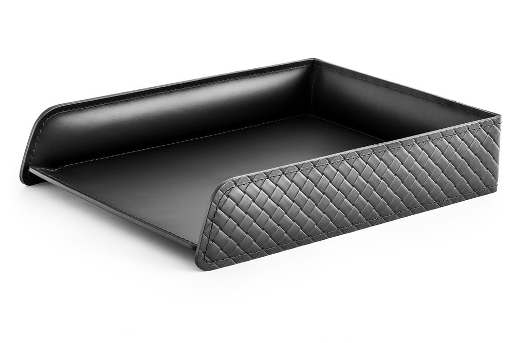 Набор руководителя из черной кожи люкс Гранд с тиснением 17 предметов