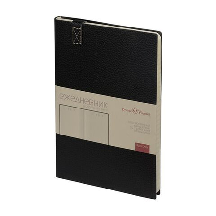 Ежедневник недат. А5 136л., мягк.пер., иск.кожа "Trend. Черный" ляссе