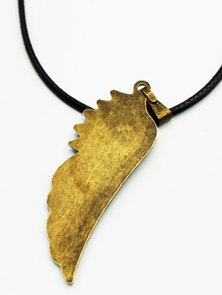 Кулон "Крыло ангела" на шнурке бронзовый.
