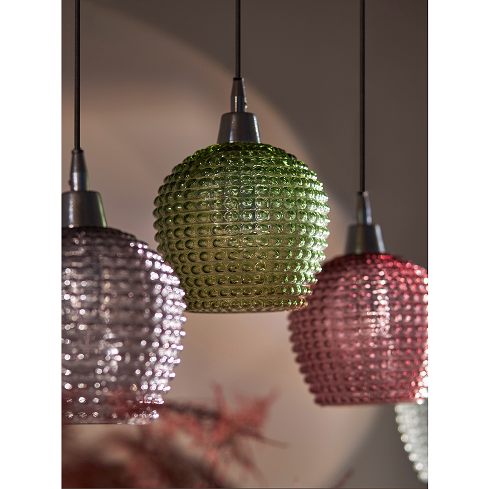 Светильник подвесной каскадный aurora, 110х18 см, сливовый/зеленый/серый