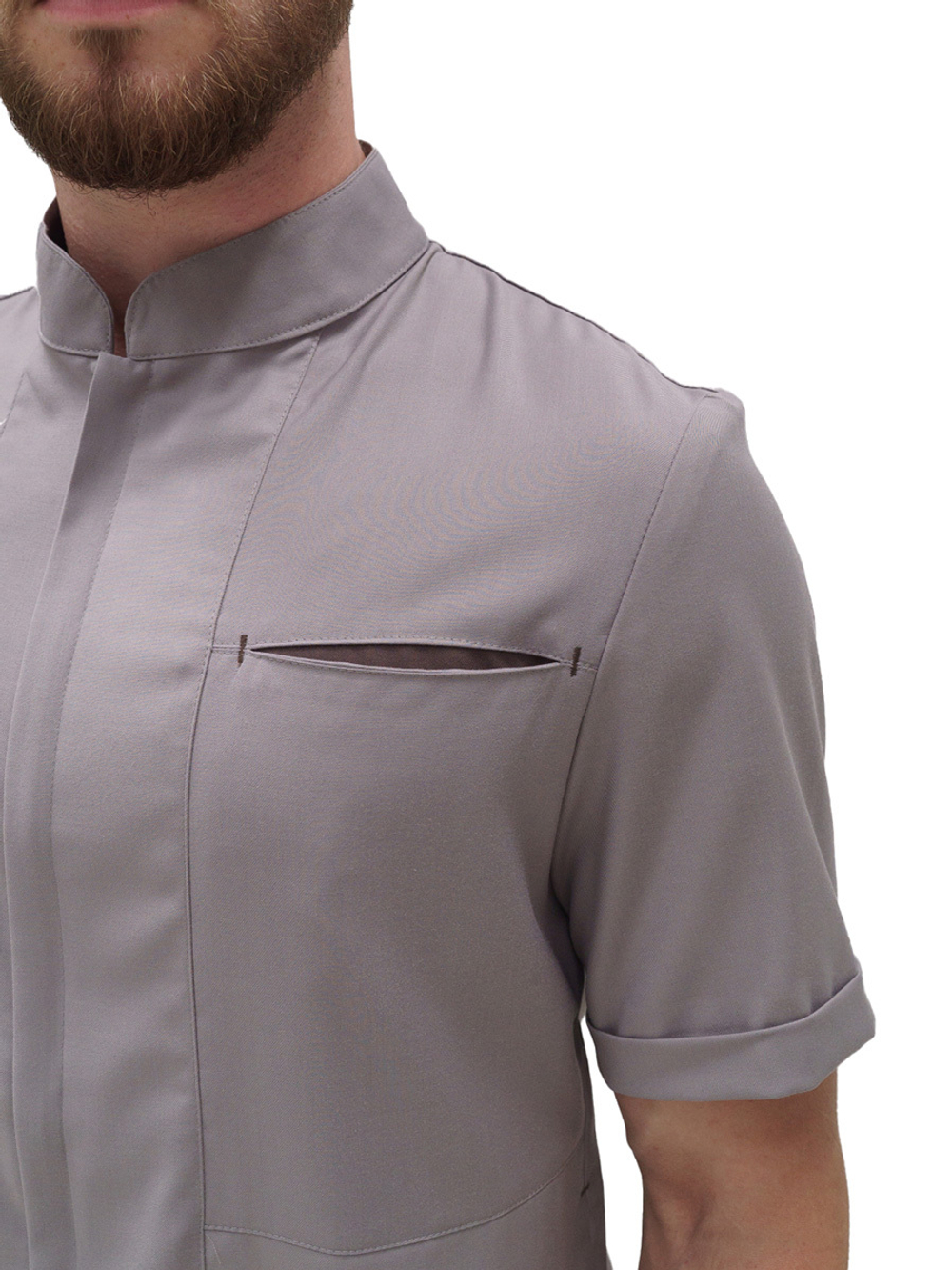 Рубашка медицинская мужская Тезис TZ700 на молнии, черный, 50