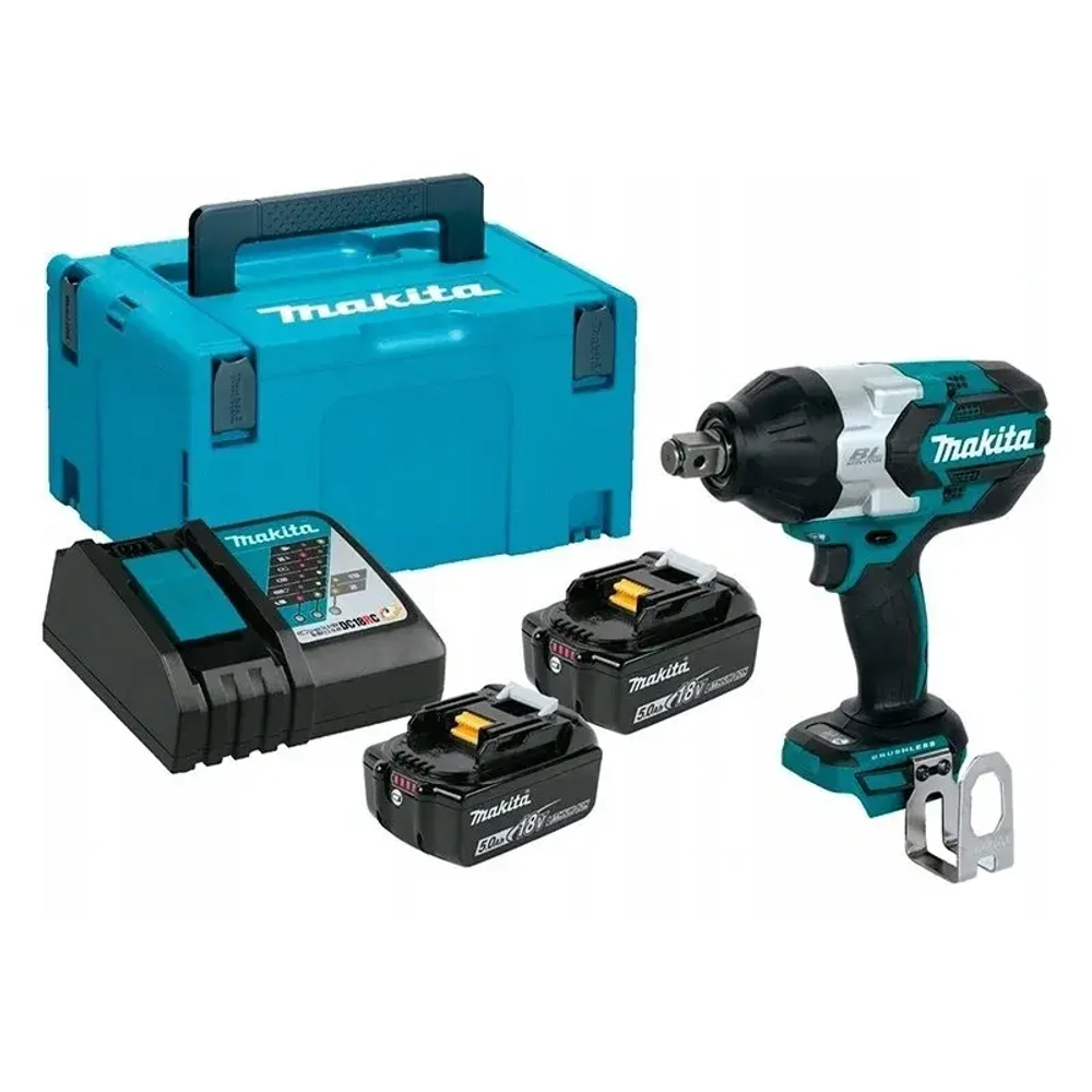 Makita DTW1001RTJ аккумуляторный ударный гайковерт (2 x 5 Ач, ЗУ)