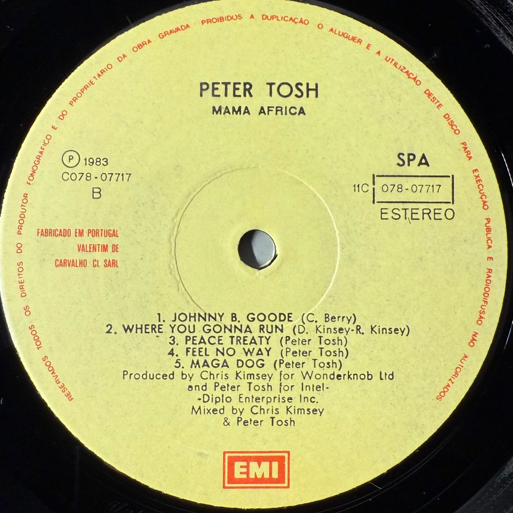 Peter Tosh ‎– Mama Africa (Португалия 1983г.) Т
