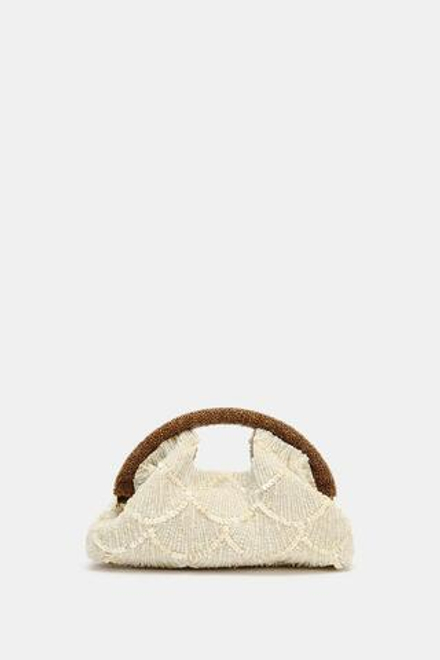 ZARA КЛАТЧ С ДЕКОРАТИВНЫМИ ДЕТАЛЯМИ, ЭКРЮ