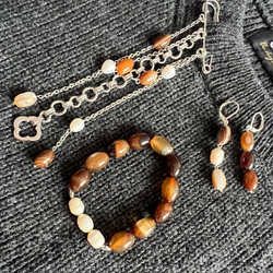 Брошь-булавка. Агат, Жемчуг