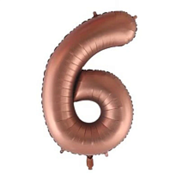 К Шар ЦИФРА 6 40" шоколад / chocolate / 102 см (БГ-60)