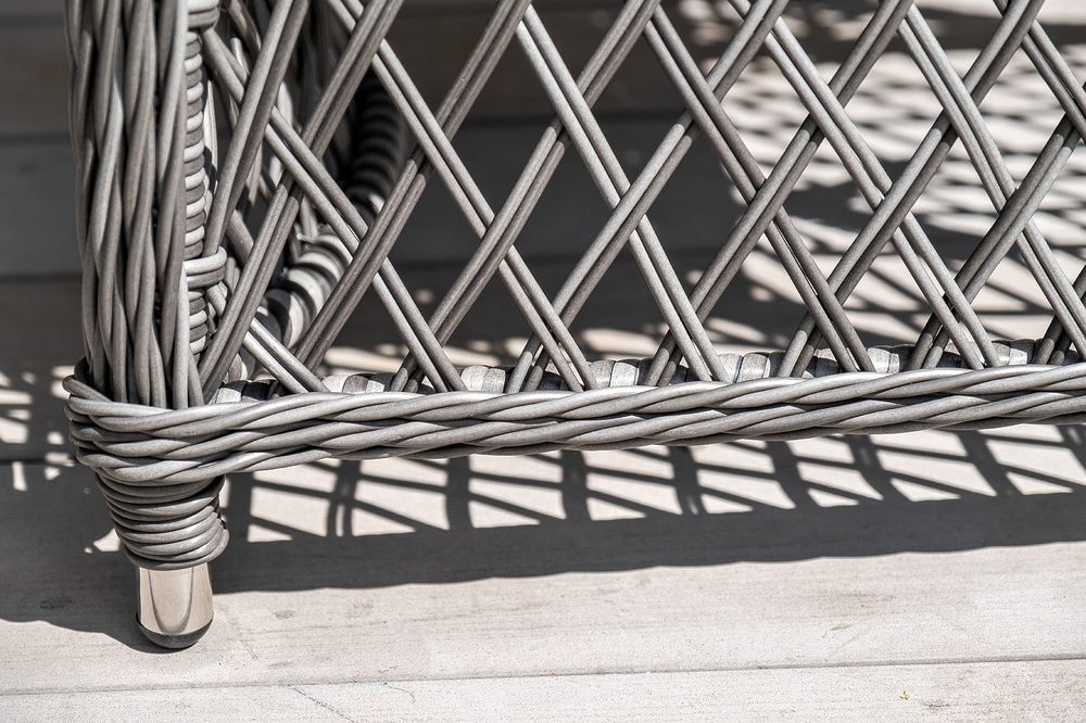 Латте, плетеное кресло из искусственного ротанга, цвет графит