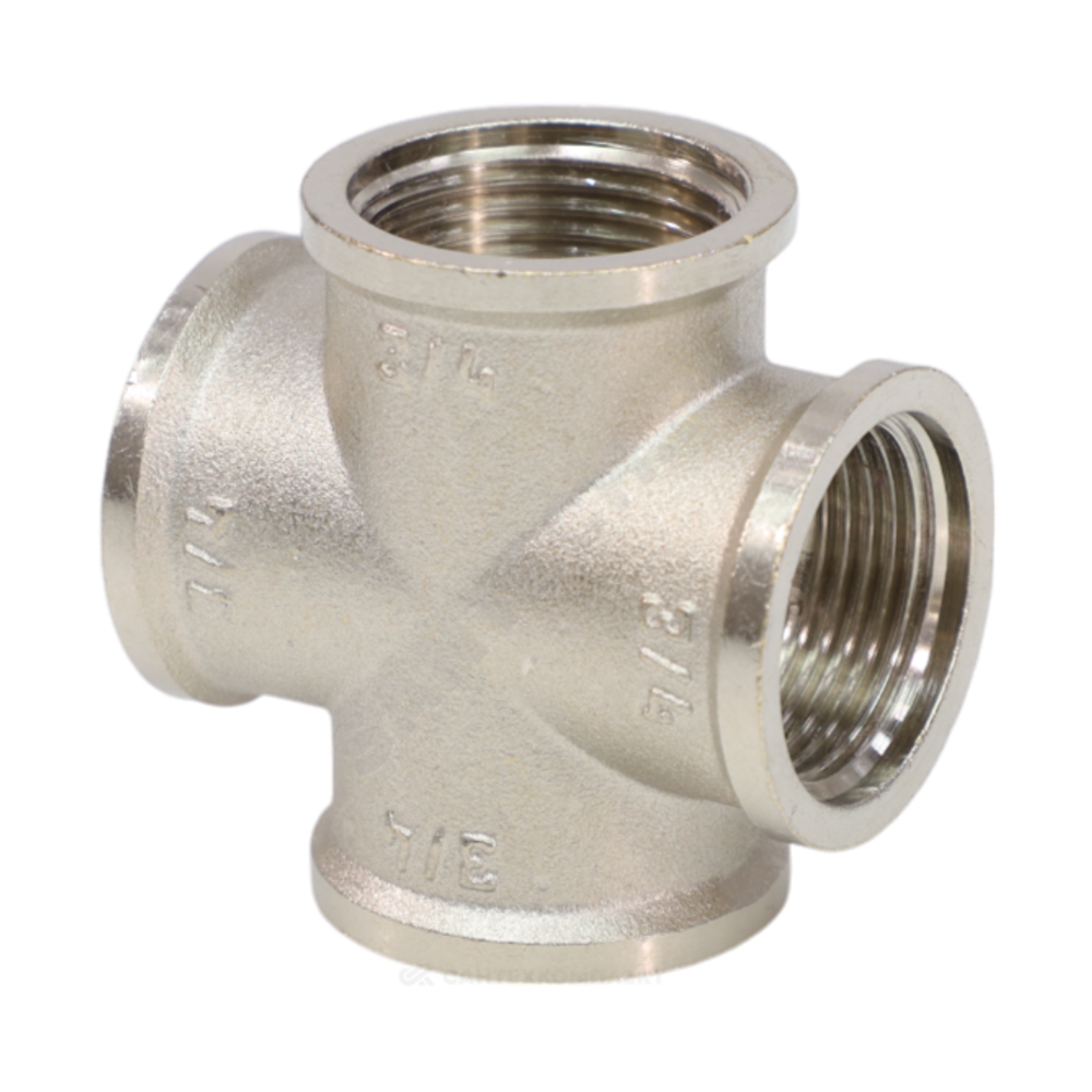 Крест латунь никель Ду 20 (3/4") ВР VALFEX VF.760.N.034
