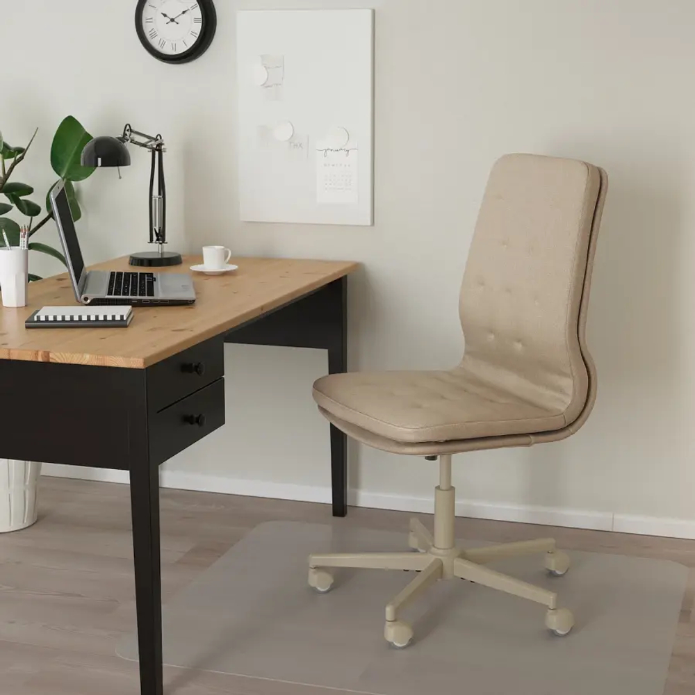 Конференц-стул на колесиках - IKEA MULLFJÄLLET/MUKKFJALLET/МУЛЬФЬЕЛЛЕ ИКЕА, 72х112х72 см, бежевый