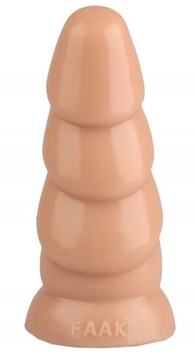 Телесная рельефная анальная втулка - 18,5 см. (Цвет: телесный)