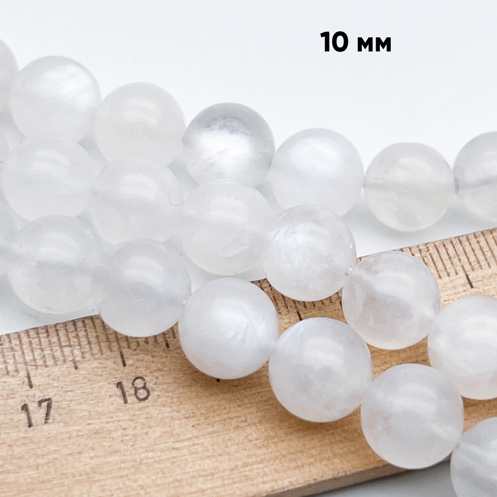Лунный камень бусины (высокое качество!), диаметр около 10,4-10,6 мм, цена за 9 шт (1/4 нити)