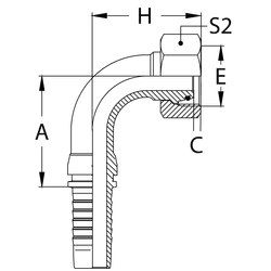Фитинг DN 06 DKO-L (Г) 18x1.5 12 (90) (накидная гайка)