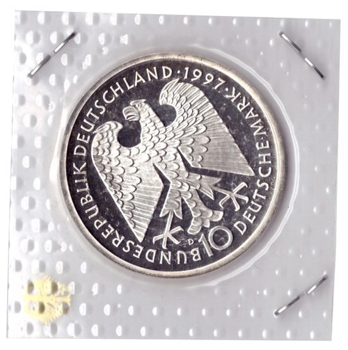 10 марок 1997 год (D) 200 лет со дня рождения Генриха Гейне, Германия. PROOF в родной запайке