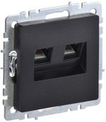 BRITE Розетка компьютерная двойная RJ45 кат.6 РК11-2-БрЧ черный IEK