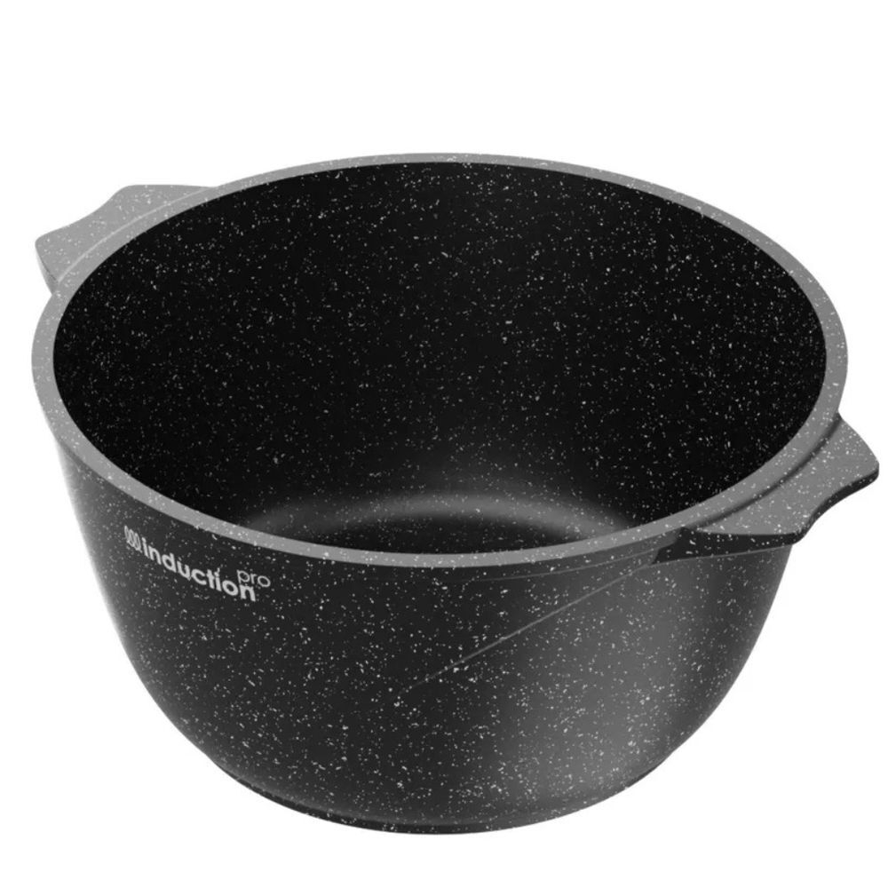 Кастрюля алюм, антиприг, 5 л, с крыш, крышка стекло, Мечта, Гранит black Induction Pro, 45802И, инду