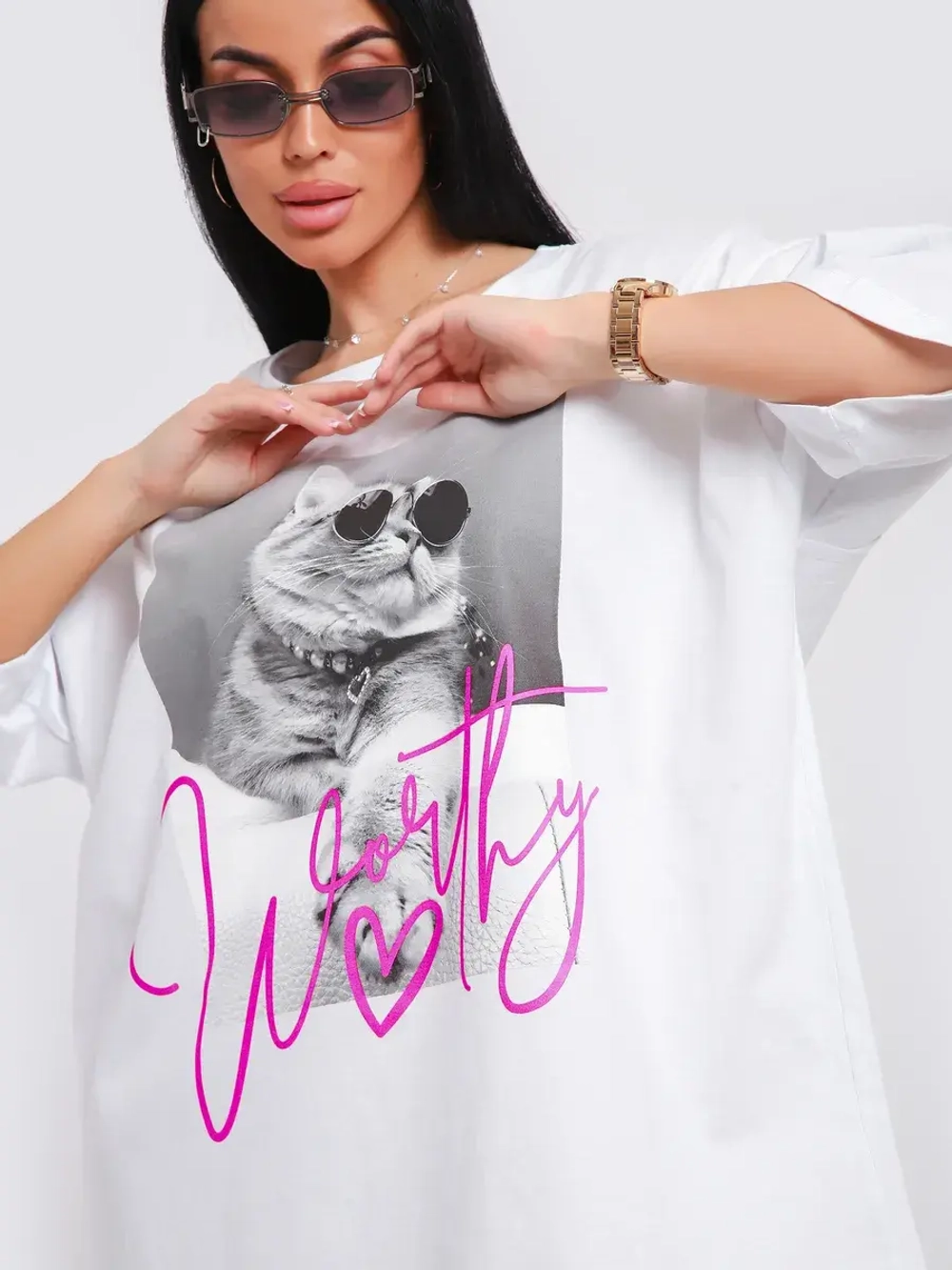 Футболка женская оверсайз принт