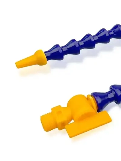 Трубка подачи СОЖ с Краном 400 мм, гибкая G 1/4 " для станков, шарнирная с круглым соплом ANGO-UFA