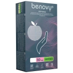 Перчатки нитриловые смотровые нестерильные неопудренные текстурированные на пальцах Benovy размер М розовые 50 пар