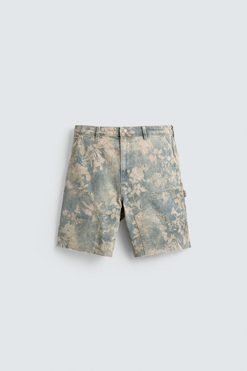 ZARA ШОРТЫ КАРГО С ЦВЕТОЧНЫМ ПРИНТОМ, С ПРИНТОМ