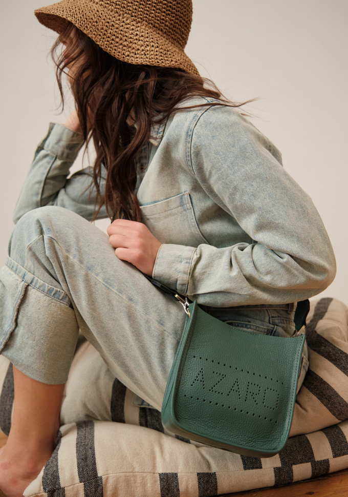 Сумка кожаная на плечо Azaro 30996 минт