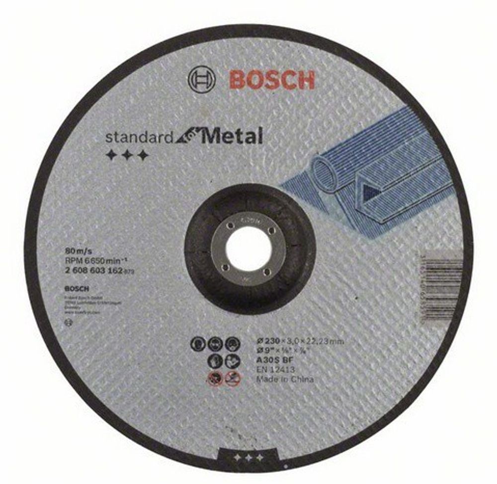 Отрезной круг BOSCH Standard по металлу 230х3мм, вогнутый