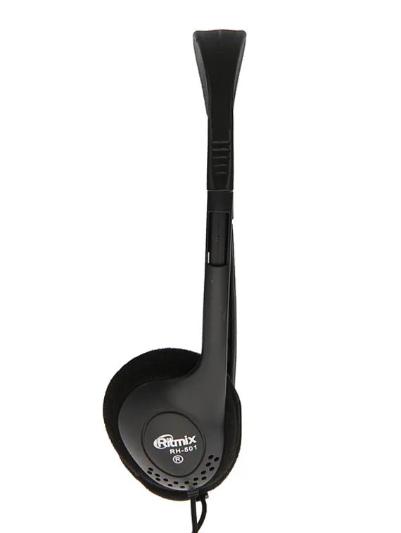 Наушники Ritmix RH-501, накладные, 105 дБ, 16 Ом, 3.5 мм, 2 м, черные