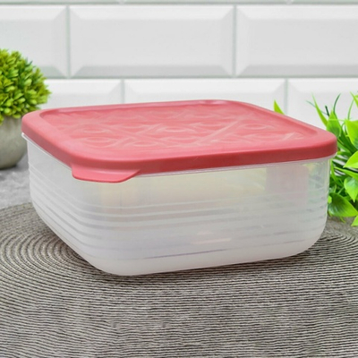 Контейнер 2,7л квадратный "Flexo" (красный)