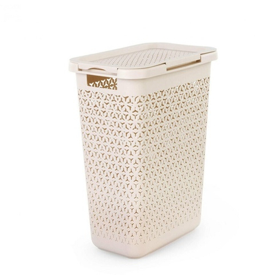 Корзина для белья 30л узкая "Элемент", бежевый