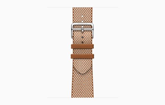 Apple Watch Hermes Series 11 Toile H Single Tour Gold/Écru