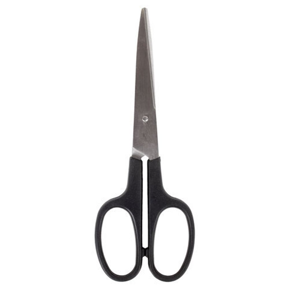 Ножницы BRAUBERG "Standard" 160 мм, черные, классической формы, 2-х сторонняя заточка, 237095