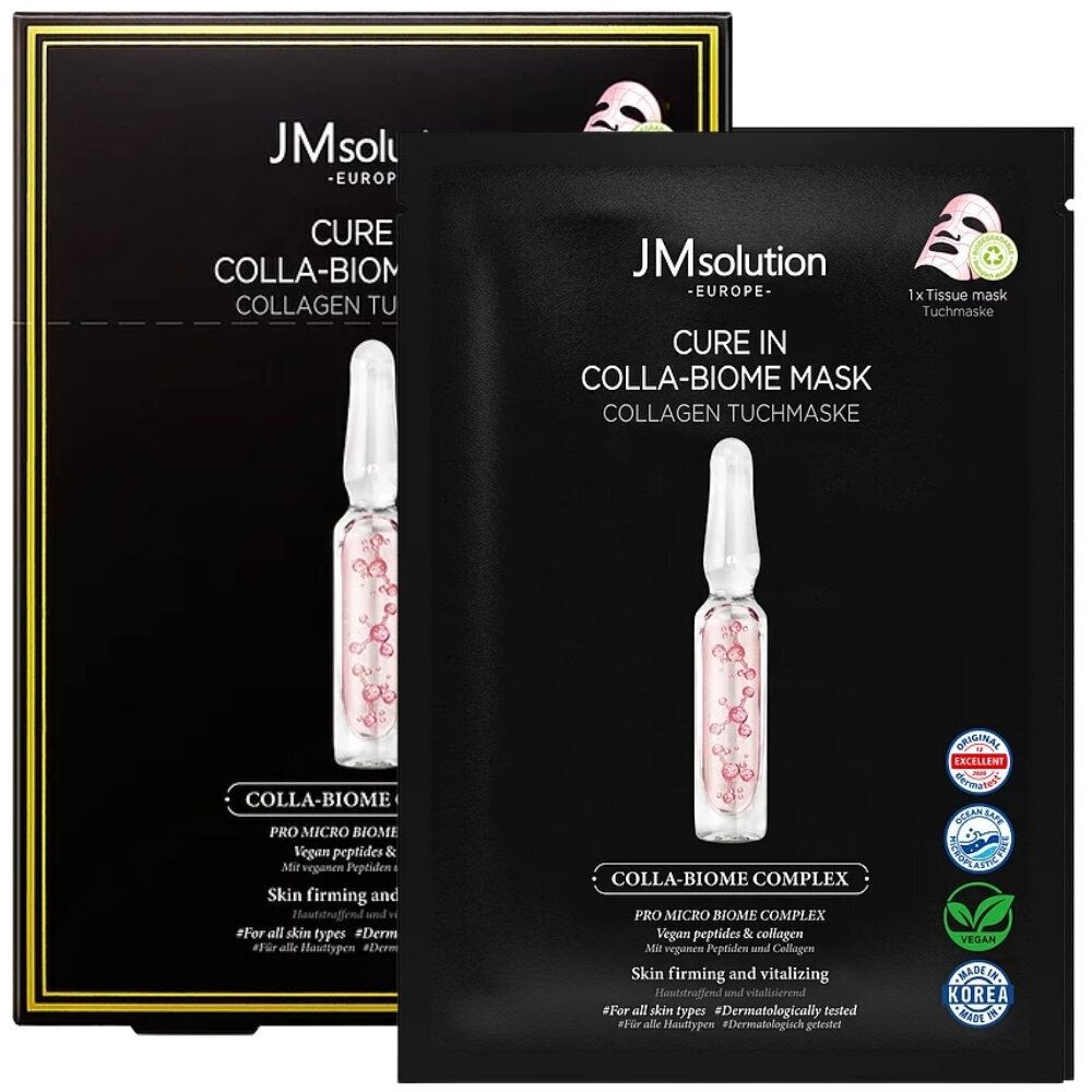 JMsolution Europe Cure In Colla-Biome Mask лечебная маска с 3 видами коллагена и пробиотиками для зрелой кожи