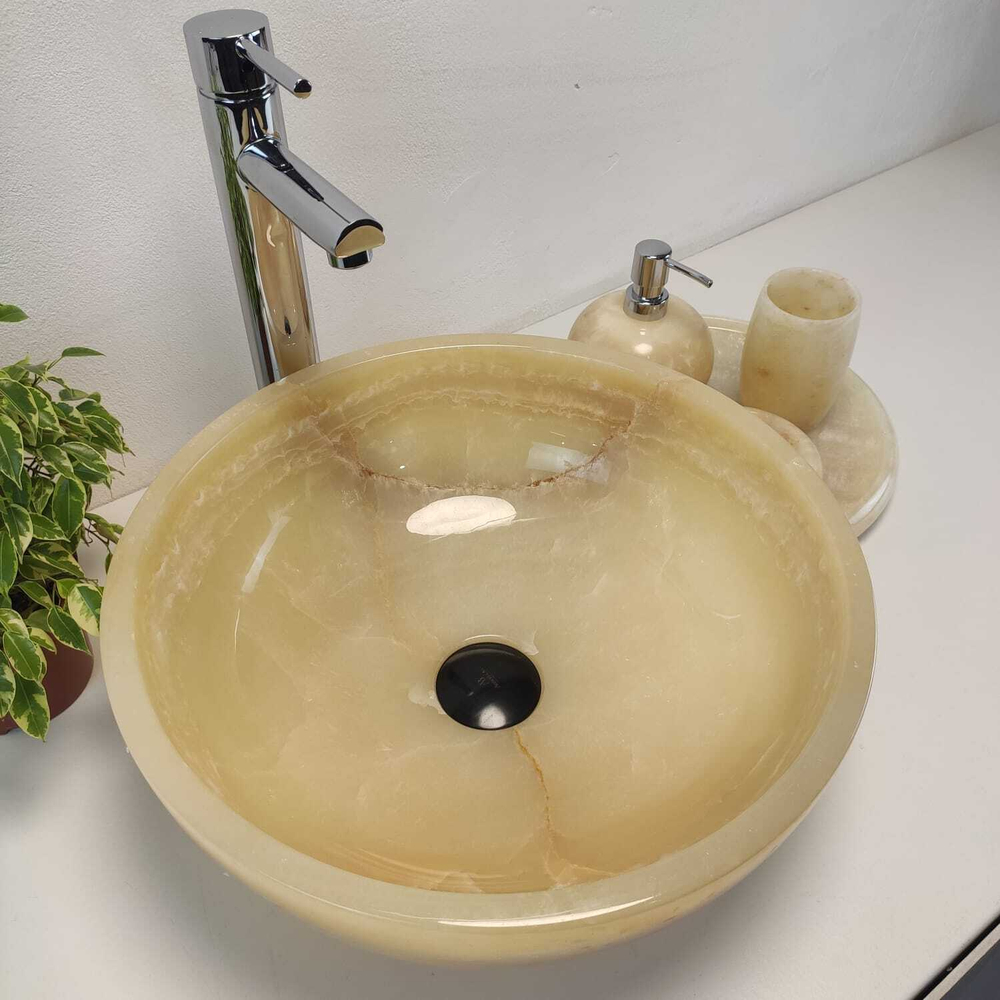 Раковина из оникса Bowl Yellow TinLip BO-61090 40*40*15