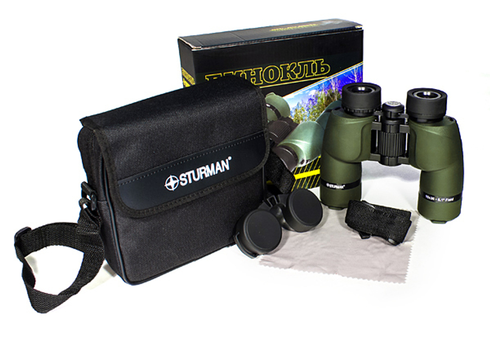 Бинокль STURMAN 10x36, зеленый