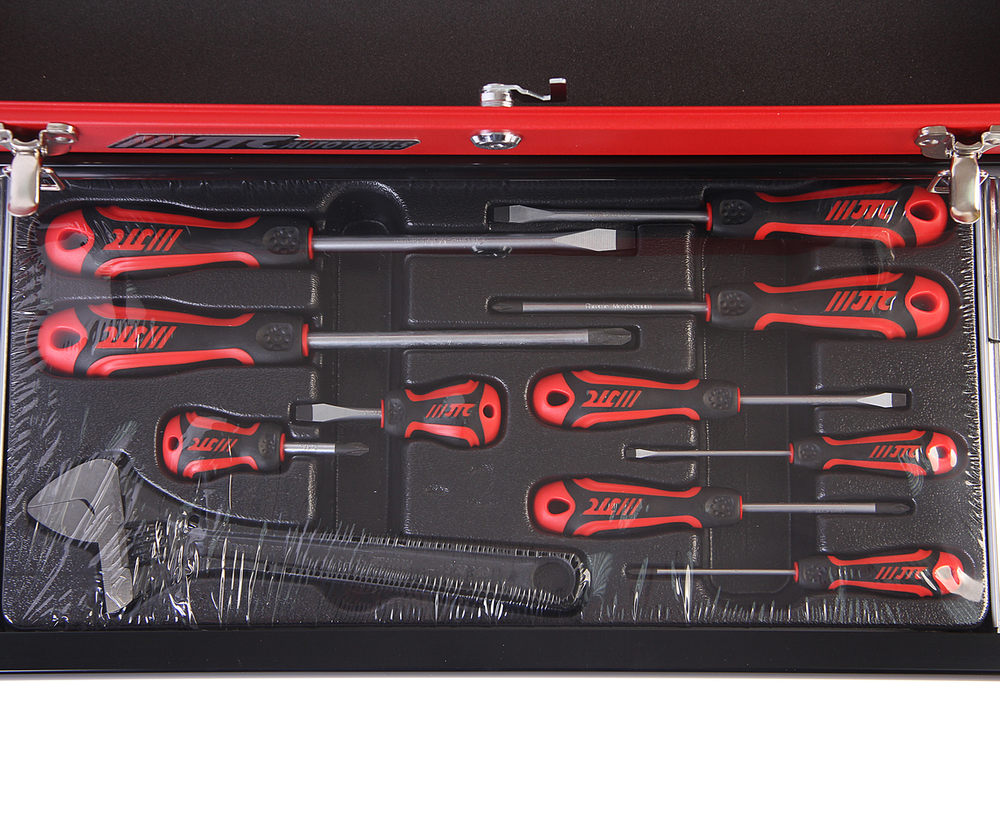 Набор инструментов 66 предметов в переносном инструментальном ящике (3 лотка) JTC