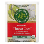 Traditional Medicinals, Organic Throat Coat, эвкалипт, без кофеина, 16 чайных пакетиков в упаковке, 28 г (0,99 унции)
