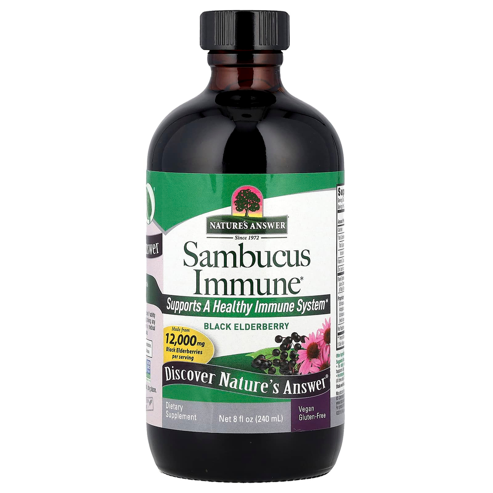 Nature's Answer, Sambucus Immune, черная бузина, 12 000 мг, 240 мл (8 жидк. унций)