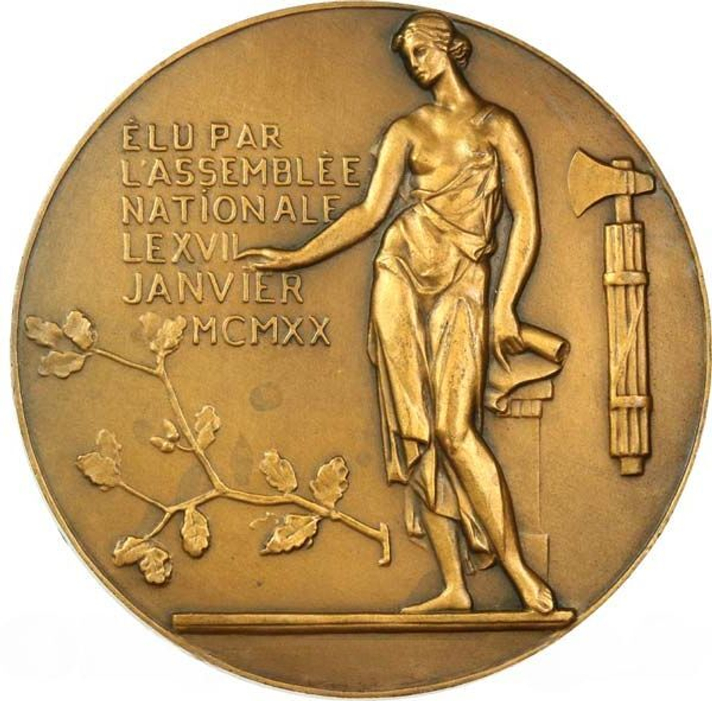 France, Paul Deschanel Commemorative Medal – 1920 Bronze
