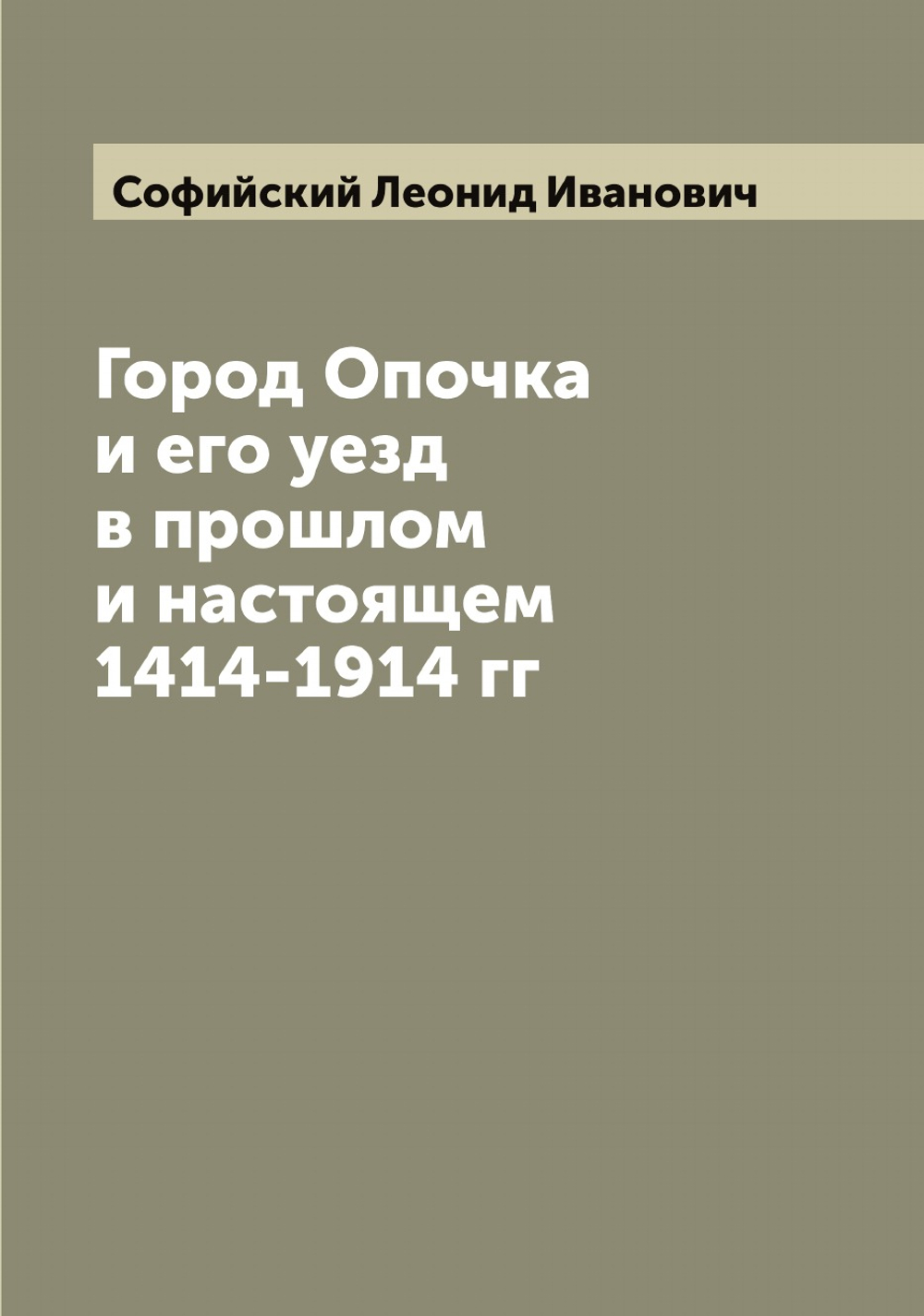 Город Опочка и его уезд в прошлом и настоящем 1414-1914 гг | Софийский Леонид Иванович