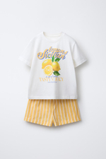 6-14 лет/Полосатая пижама с лимонами