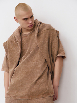 Футболка garment dyed (бежевый)