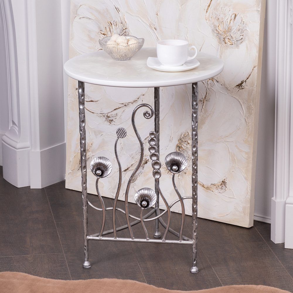 Столик декоративный Блюм Бьянко Античное Серебро