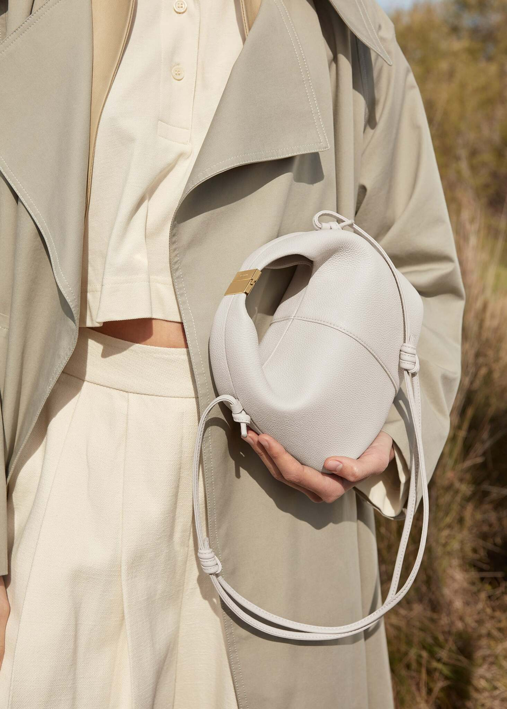 Сумка Polene Béri EDITION TEXTURED CHALK