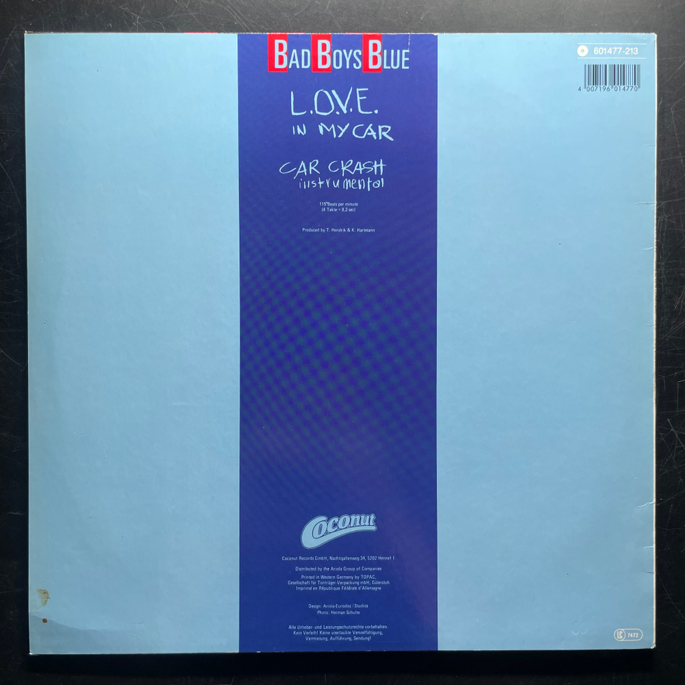 Bad Boys Blue ‎– L.O.V.E. In My Car (Европа 1984г.) 12", 45 RPM